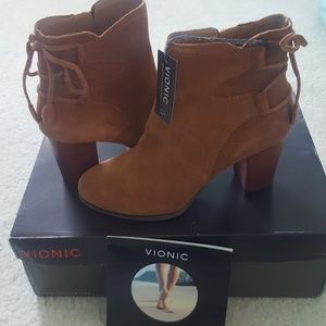 Vionic Suede Ankle Bootie